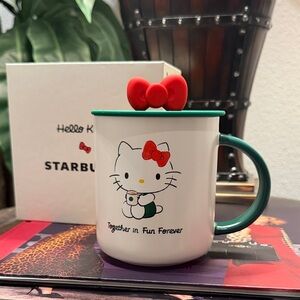 Limited Edition Starbucks Hello Kitty Ceramic Mug with Top Cover